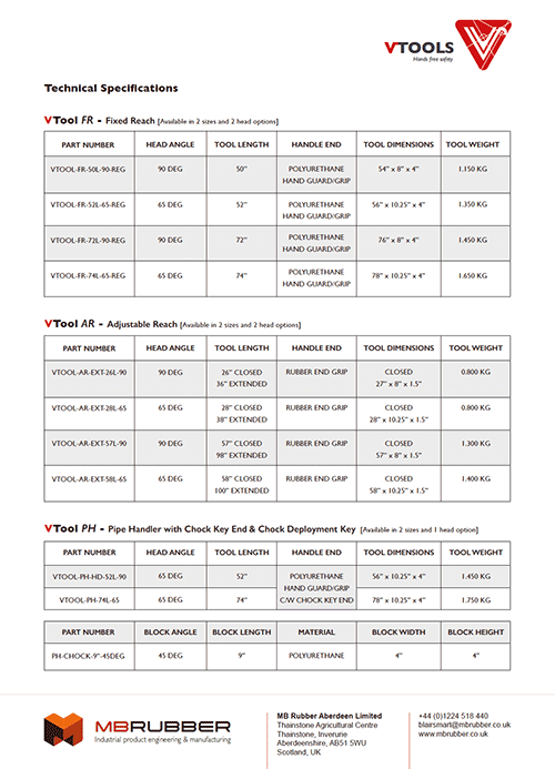 VTools technical specifications